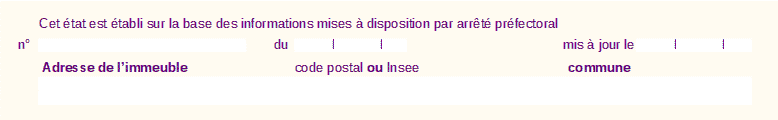 1er extrait du formulaire d'etat des risques et pollutions ERP