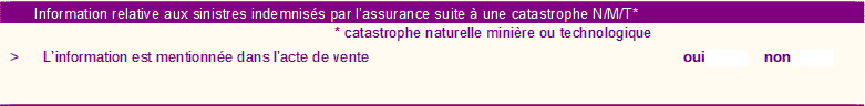 5ème extrait du formulaire d'etat des risques et pollutions ERP